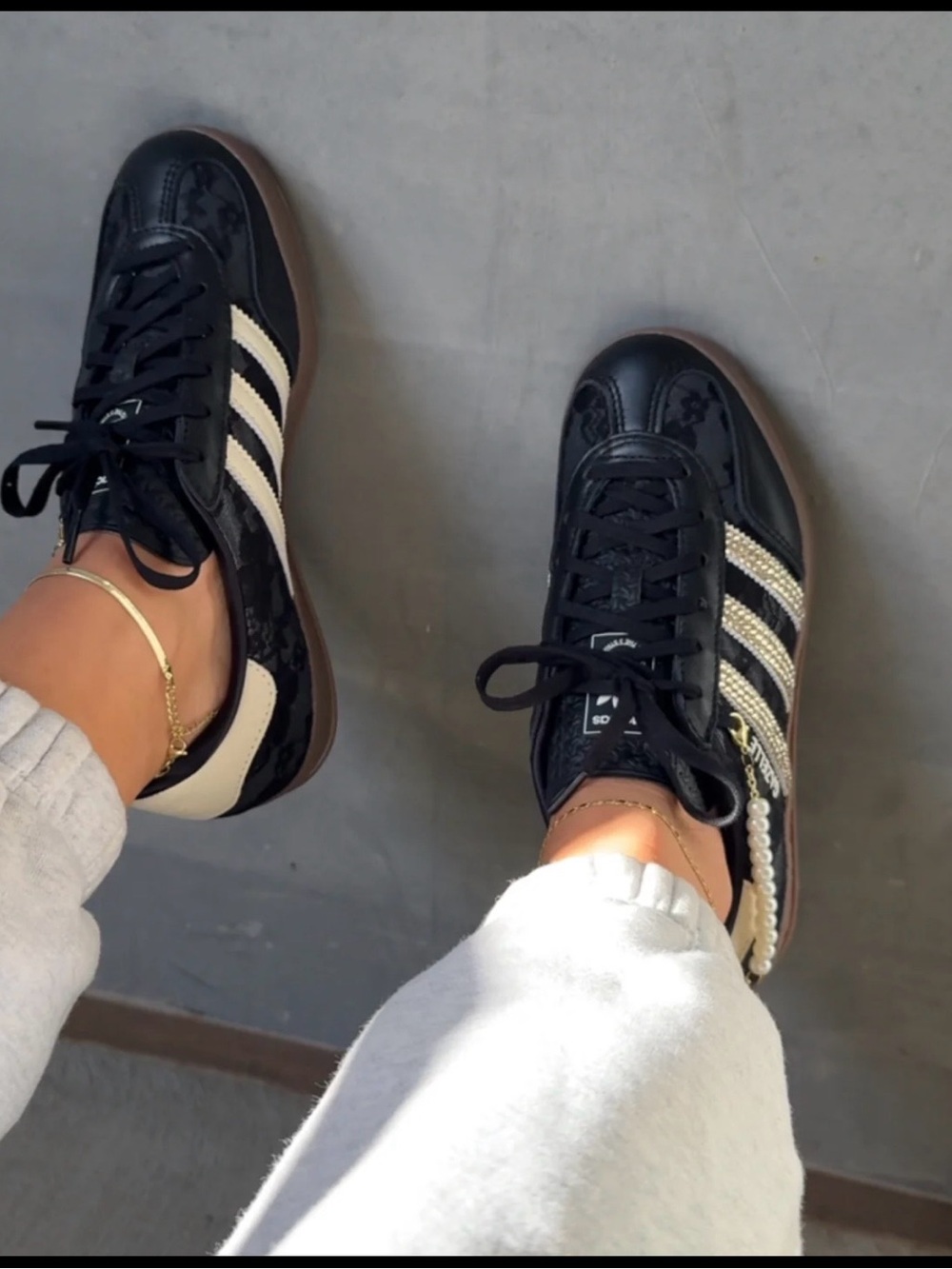 adidas Gazelle Women's Black with Rose Gold Accent Sneakers - Picture 2 of 7